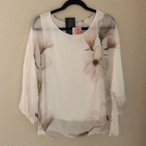 Silk floral top